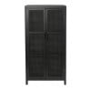 Webbing kast Bandung hoog - zwart - 140x70x40 cm