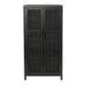 Webbing kast Bandung hoog - zwart - 140x70x40 cm