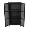 Webbing kast Bandung hoog - zwart - 140x70x40 cm