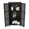 Webbing kast Bandung hoog - zwart - 140x70x40 cm