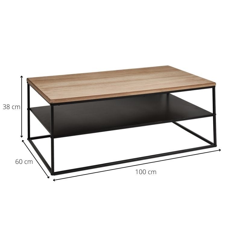 Salontafel Gijs - naturel - 100x60x38 cm