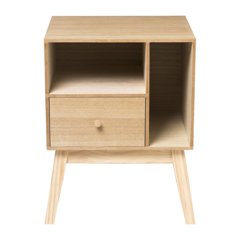 Nachtkastje Olivia met 1 lade - naturel - 40x33x53 cm 
