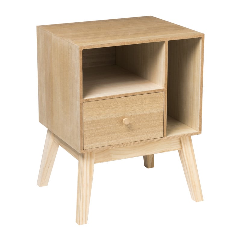 Nachtkastje Olivia met 1 lade - naturel - 40x33x53 cm 