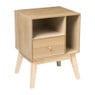 Nachtkastje Olivia met 1 lade - naturel - 40x33x53 cm 