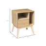 Nachtkastje Olivia met 1 lade - naturel - 40x33x53 cm 