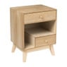 Nachtkastje Olivia met 2 lades - naturel - 40x33x53 cm 