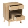 Nachtkastje Olivia met 2 lades - naturel - 40x33x53 cm 