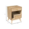 Nachtkastje Olivia met 2 lades - naturel - 40x33x53 cm 