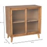Kast vintage met schuifdeur - bruin - 81.5x80x38 cm