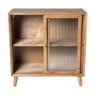 Kast vintage met schuifdeur - bruin - 81.5x80x38 cm