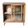 Kast vintage met schuifdeur - bruin - 81.5x80x38 cm