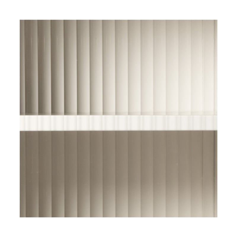 Nachtkastje Luca met geribbeld glazen deurtje - offwhite - 55.5x40x32 cm