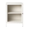 Nachtkastje Luca met geribbeld glazen deurtje - offwhite - 55.5x40x32 cm
