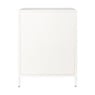 Nachtkastje Luca met geribbeld glazen deurtje - offwhite - 55.5x40x32 cm