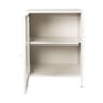 Nachtkastje Luca met geribbeld glazen deurtje - offwhite - 55.5x40x32 cm