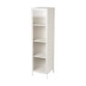 Hoge kast Luca met geribbeld glazen deurtje - offwhite - 160x42x40 cm