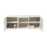 Dressoir Luca met geribbeld glazen deurtjes - offwhite - 50x120x42 cm
