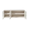 Dressoir Luca met geribbeld glazen deurtjes - offwhite - 50x120x42 cm