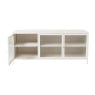 Dressoir Luca met geribbeld glazen deurtjes - offwhite - 50x120x42 cm