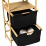 Opbergrek met twee laden - bruin/zwart - 96x44x33  cm
