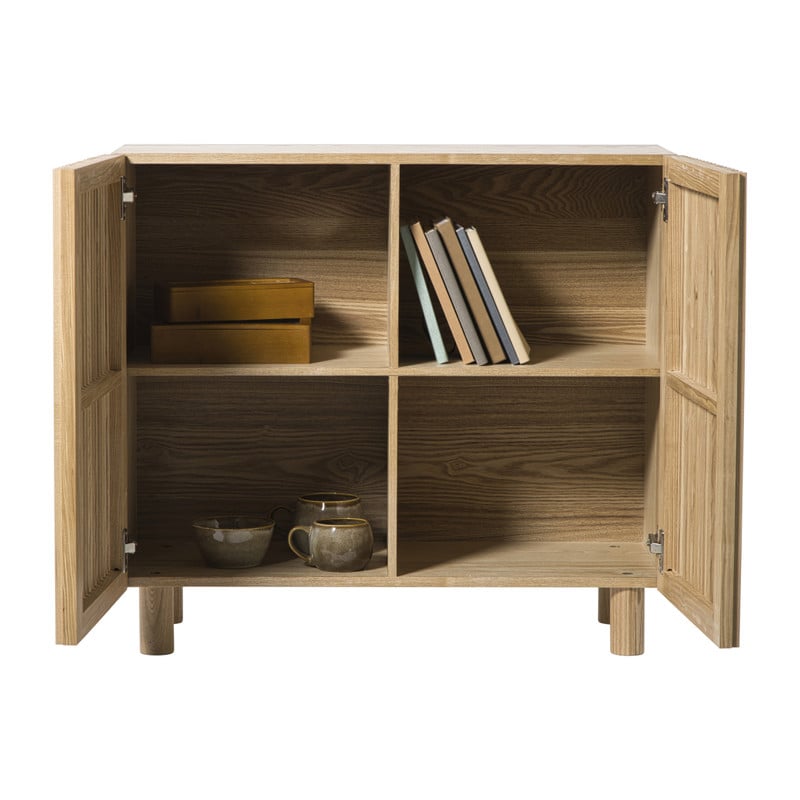 Kast Japandi met 2 deuren - bruin - 72x80x33 cm 