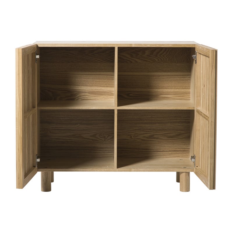 Kast Japandi met 2 deuren - bruin - 72x80x33 cm 