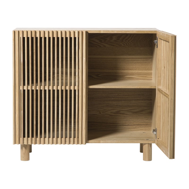 Kast Japandi met 2 deuren - bruin - 72x80x33 cm 