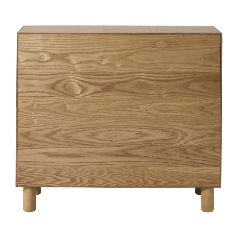 Kast Japandi met schuifdeuren -  bruin - 80x70x31 cm