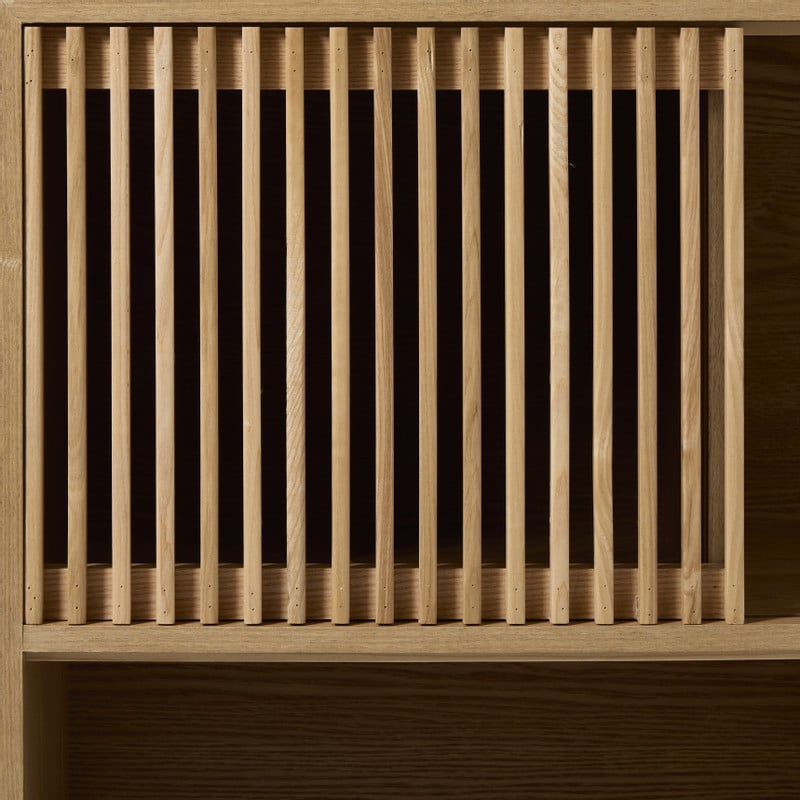 Kast Japandi met schuifdeuren -  bruin - 80x70x31 cm