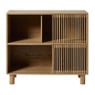 Kast Japandi met schuifdeuren -  bruin - 80x70x31 cm