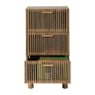 Smalle kast Japandi met 3 lades - bruin -73x40x31 cm