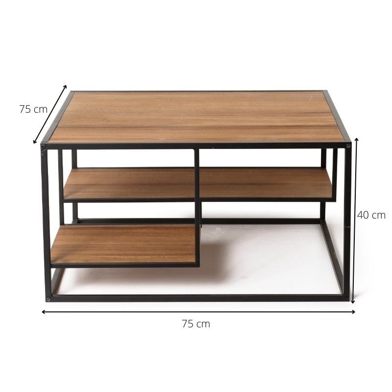 Salontafel Charlie - vierkant - 40x75x75 cm