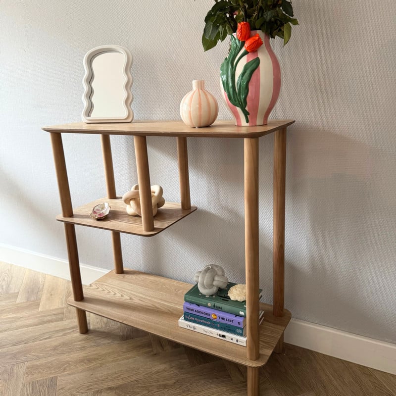 Vakkenkast Scandi laag - naturel - 75x75x30 cm
