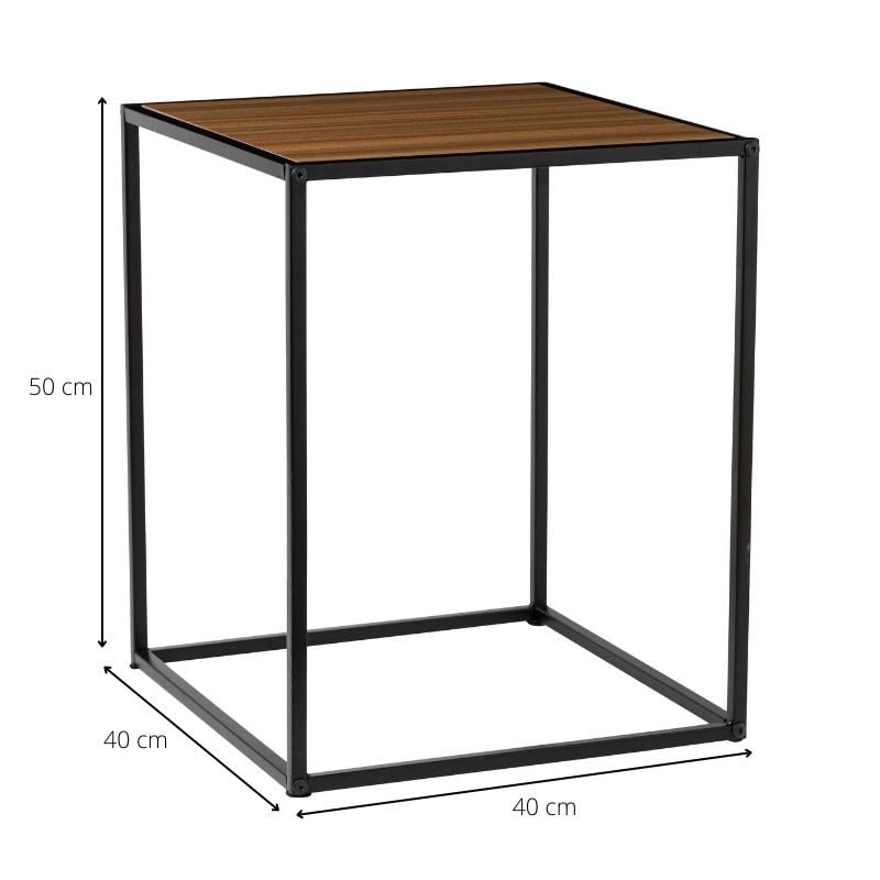 Bijzettafel basix - bruin - 40x40x50 cm