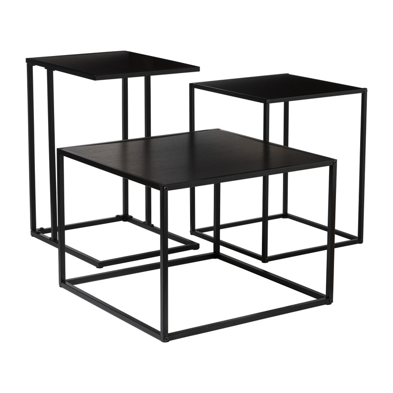 Bijzettafel basix - zwart - 55x55x40 cm