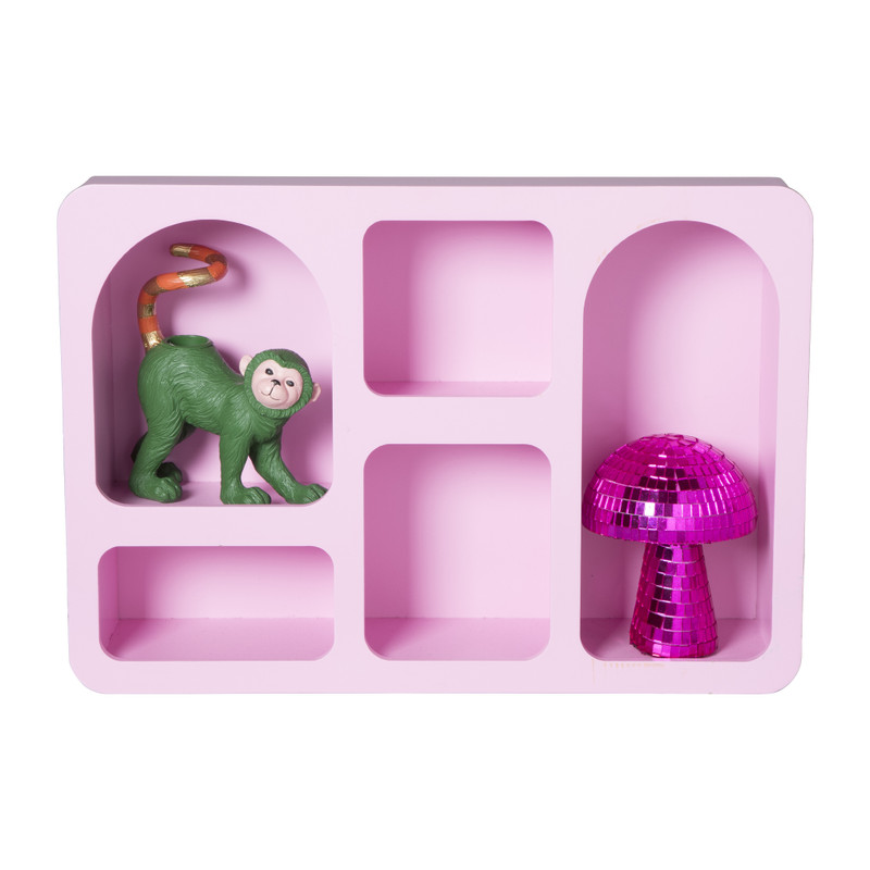 Wandkastje Zaha organic - MDF - roze - 28x40x9 cm