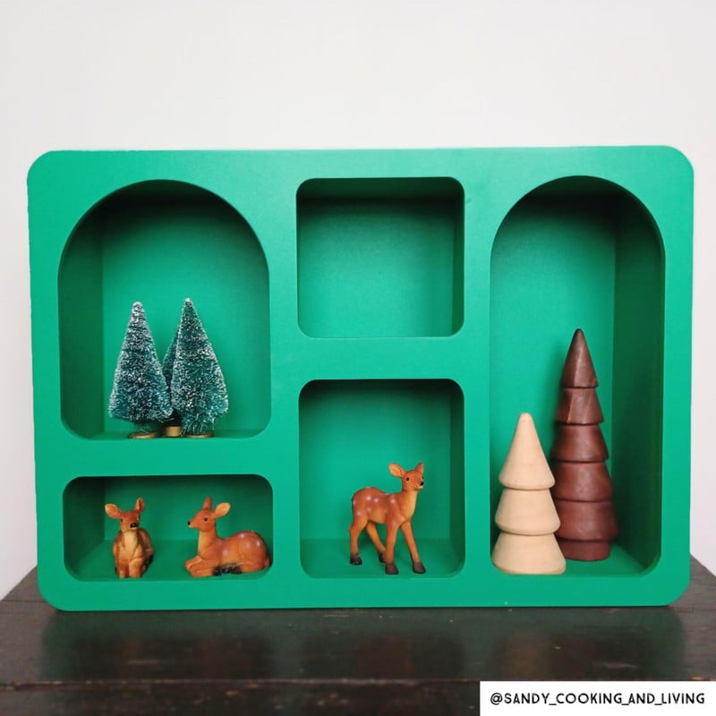 Wandkastje Zaha organic - MDF - groen - 28x40x9 cm