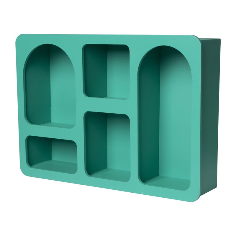 Wandkastje Zaha organic - MDF - groen - 28x40x9 cm