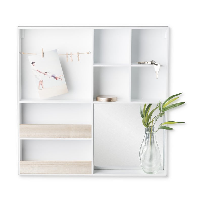 Letterbak met spiegel - 50x50 cm - wit 