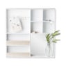 Letterbak met spiegel - 50x50 cm - wit 