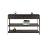 Sidetable met 4 lades - zwart/donkerbruin - 121x34x77 cm 