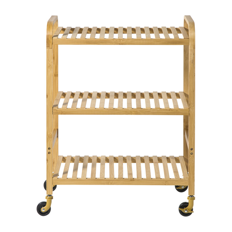 Trolley bamboe - bruin - 80x60x33.5 cm