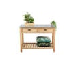 Sidetable met zinken blad - 102x45x76 cm