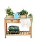 Sidetable met zinken blad - 102x45x76 cm