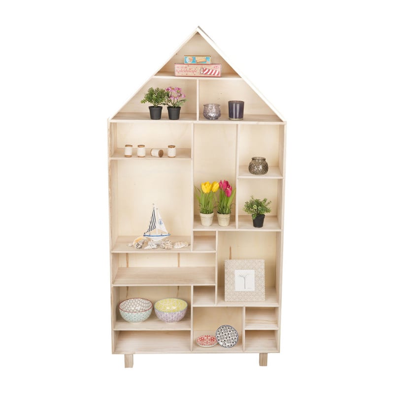 Vakkenkast houten huis - 150x76x20 cm