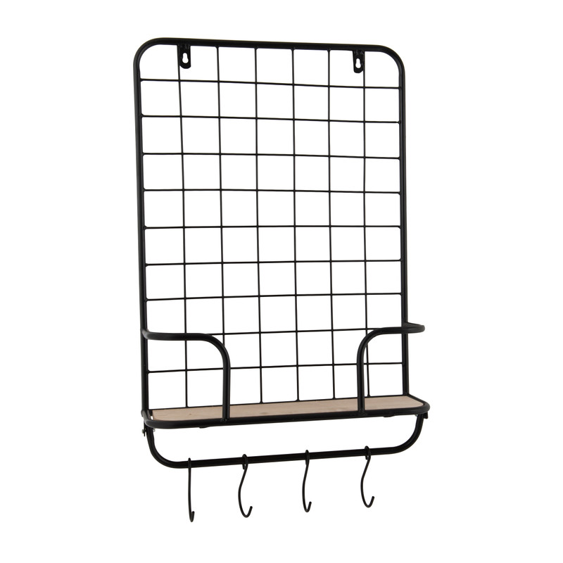Wandrekje met plank en haken - 40x12x53 cm 
