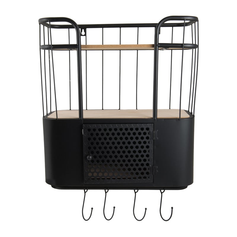 Wand-bakkerskast met deurtje - 45x20x48 cm - zwart