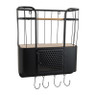 Wand-bakkerskast met deurtje - 45x20x48 cm - zwart