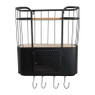 Wand-bakkerskast met deurtje - 45x20x48 cm - zwart