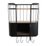 Wand-bakkerskast met deurtje - 45x20x48 cm - zwart